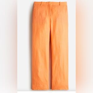 NWT J. Crew Ingrid Linen pants in Orange Sz 8 retailed at $148